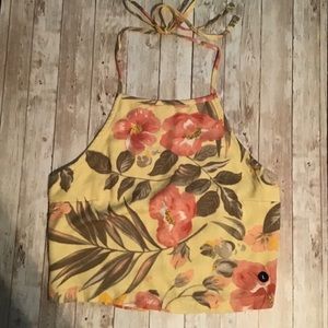 Hollister Yellow Floral Crop Top